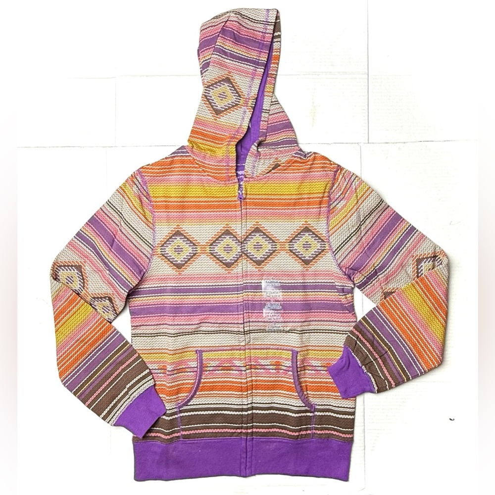 Vintage Arizona Sweatshirt Girls Aztecβ Festival Hoodie Zip Up 90s